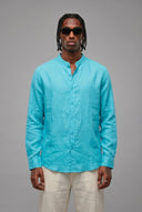 Camicia Turchese 100% Lino