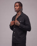 Camicia Misto Lino Black