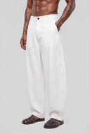 Pantalone Balloon Lino White