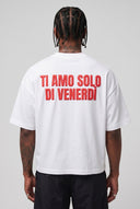 T-Shirt Ti Amo Solo DI Venerdi White Red