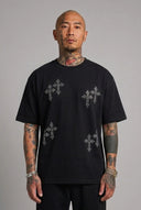 T-Shirt Diamond Crosses Black