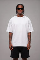 T-shirt Sfrangiata Rich Man White