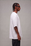 T-shirt Lino Over Taglio Vivo White