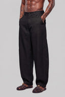 Pantalone Balloon Lino Black