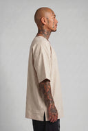 T-shirt Lino Scollo Over Beige