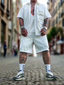 Completo Cargo White 2 pezzi camicia + bermuda