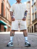 Completo Sinner Beige 2 pezzi t-shirt + bermuda