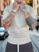 T-Shirt Maglina Mezzo Collo Beige