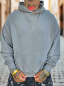 Felpa Boxy Fit Garzata Piombo