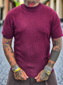 T-Shirt Maglina Mezzo Collo Prugna