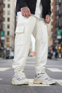 Pantalone Tuta Cargo White