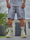 Bermuda Jeans Strappato Grey