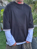 T-Shirt Raglan Over Black