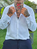 Camicia Lino Coreana White