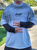 T-Shirt Raglan Curse Fumè White