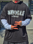 T-Shirt Raglan Fumè Black