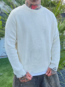 Maglione Sfrangiato White